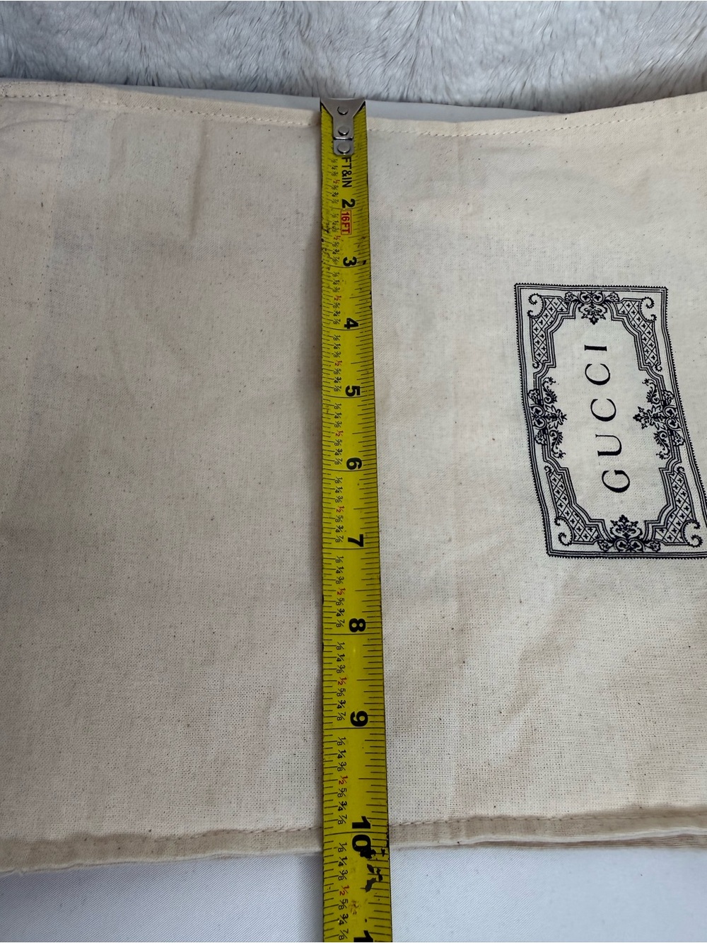 Gucci Reusable Canvas Tote Shopping Shoulder Bag Cotton with ribbon included - Picture 4 of 7